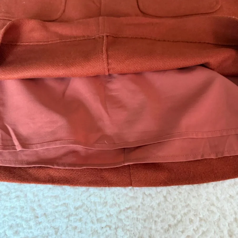Madewell Wool Blend Mini Skirt 4 Rust Orange Boho Casual Chic